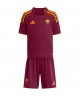 Günstige AS Roma Gianluca Mancini #23 Heimtrikotsatz Kinder 2025-26 Kurzarm (+ Kurze Hosen)